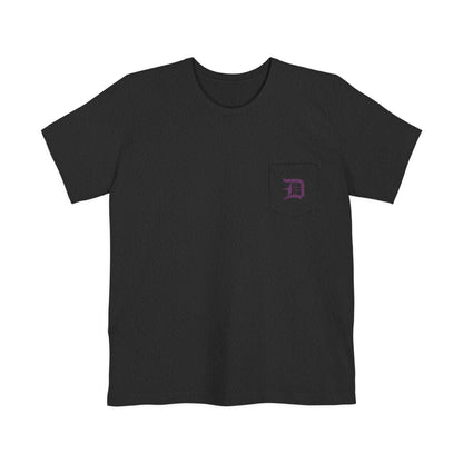 Detroit 'Old English D' Pocket T-Shirt (Plum) | Unisex Standard