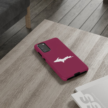 Michigan Upper Peninsula Tough Phone Case (Ruby Red w/ UP Outline) | Samsung & Pixel Android