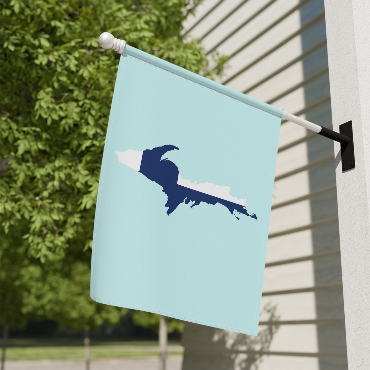 Michigan Upper Peninsula Home & Garden Flag (w/ UP Finland Flag) | Cyan