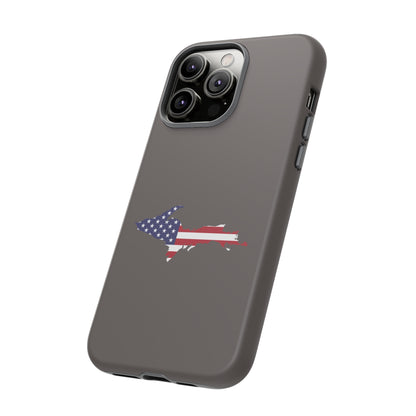 Michigan Upper Peninsula Tough Phone Case (Warren Tank Grey w/ UP USA Outline) | Apple iPhone