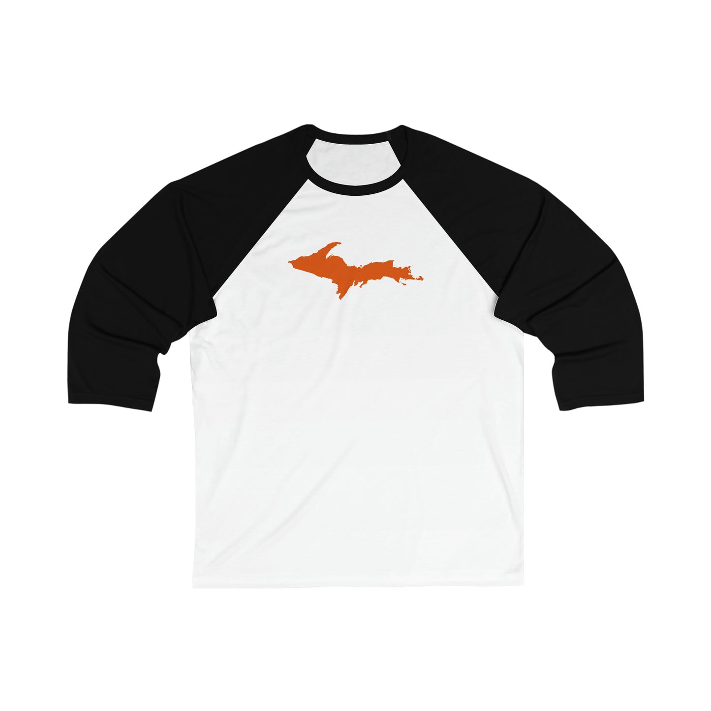 Michigan UP Peninsula T-Shirt (w/ Orange UP Outline) | 3/4 Sleeve Baseball