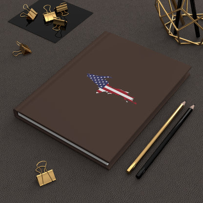 Michigan Upper Peninsula Hardcover Journal (w/ UP USA Flag) | Ruled - Hickory Color