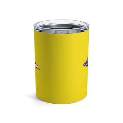 Michigan Upper Peninsula Tumbler (w/ UP USA Flag) | Gadsden Yellow - 10oz