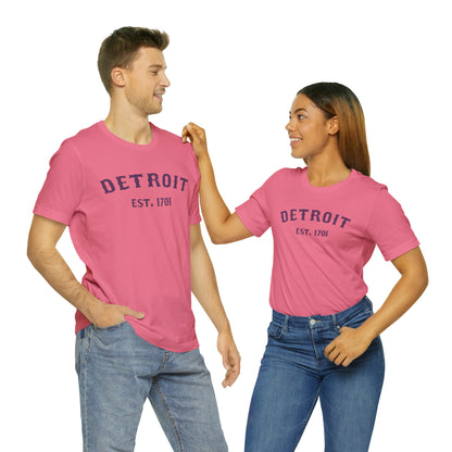 'Detroit EST. 1701' T-Shirt (Plum Ballpark Font) | Unisex Standard