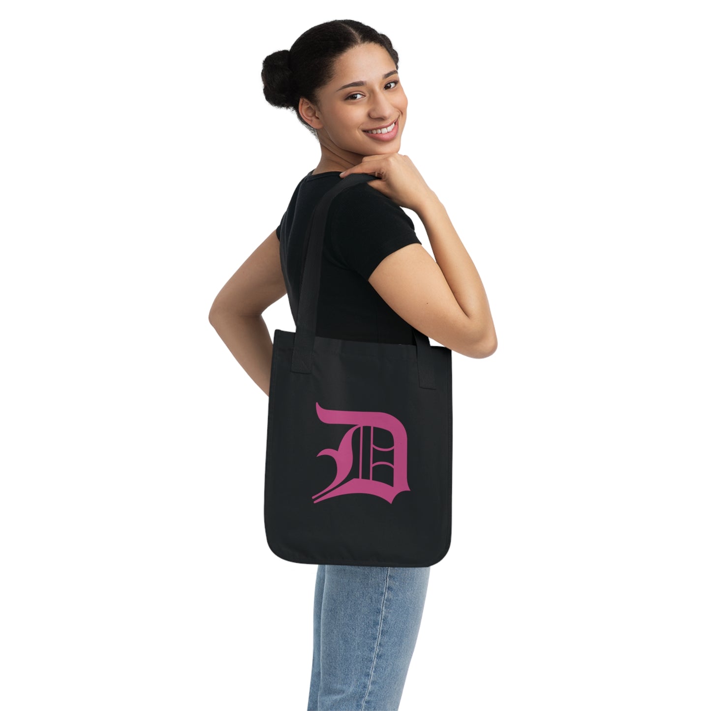 Detroit 'Old English D' Heavy Tote (Apple Blossom Pink)