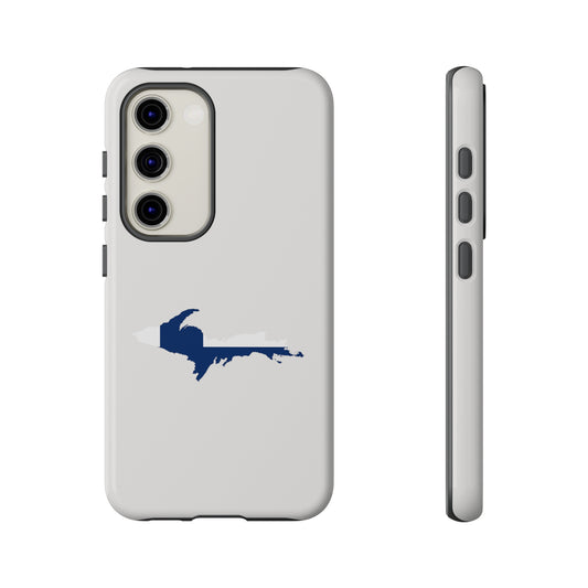 Michigan Upper Peninsula Tough Phone Case (Birch Bark White w/ UP Finland Flag Outline) | Samsung & Pixel Android