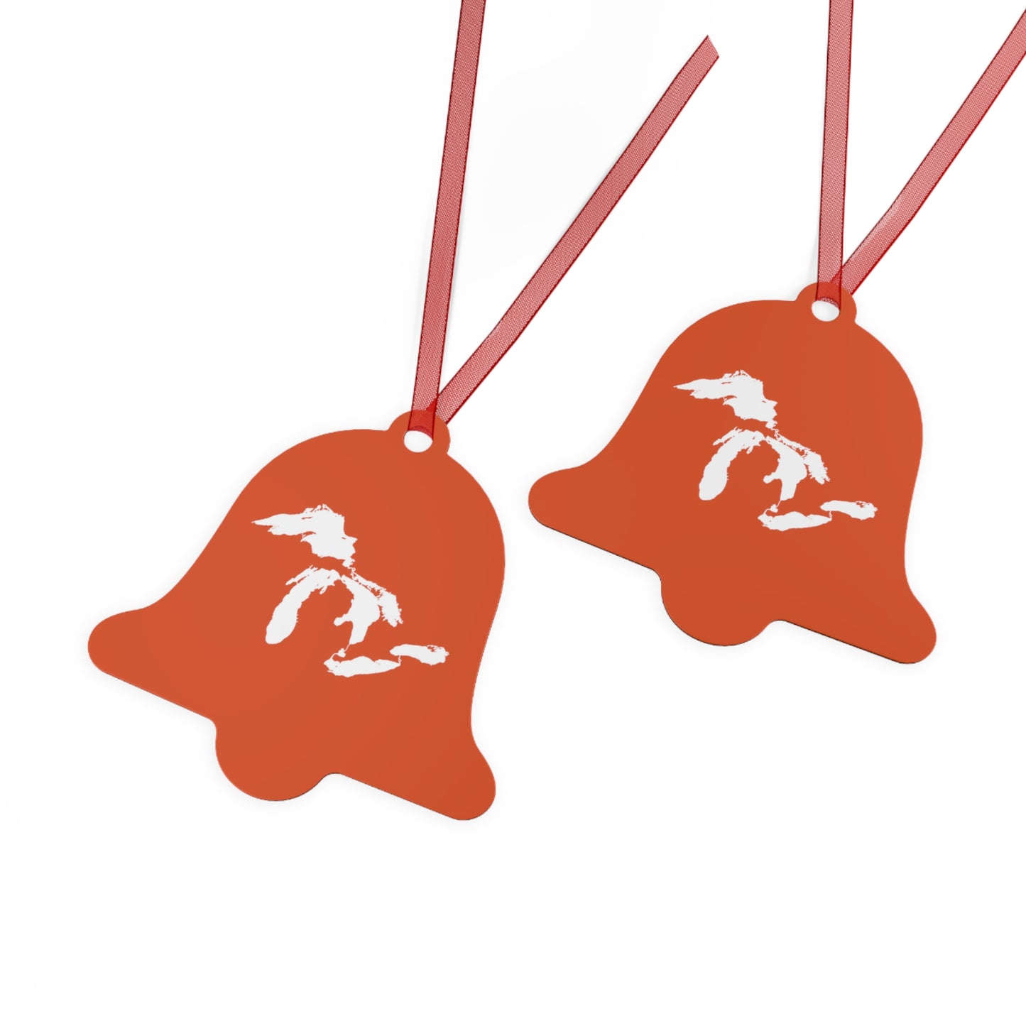 Great Lakes Christmas Ornament | Metal - Maple Leaf Orange