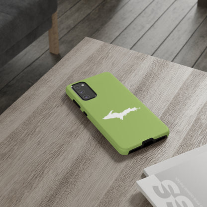 Michigan Upper Peninsula Tough Phone Case (Gooseberry Green w/ UP Outline) | Samsung & Pixel Android