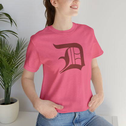 Detroit 'Old English D' T-Shirt (Ore Dock Red) | Unisex Standard