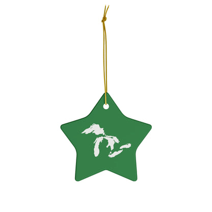 Great Lakes Christmas Ornament (Yuletide Green) | Ceramic - 4 Shapes