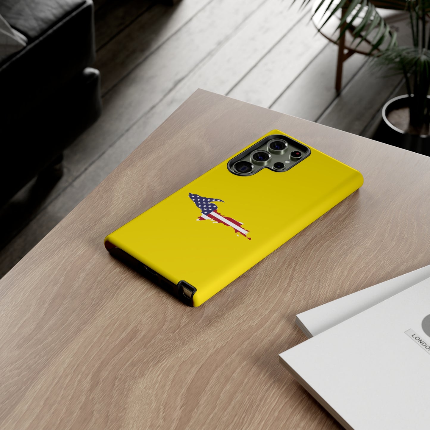 Michigan Upper Peninsula Tough Phone Case (Gadsen Yellow w/ UP USA Flag Outline) | Samsung & Pixel Android