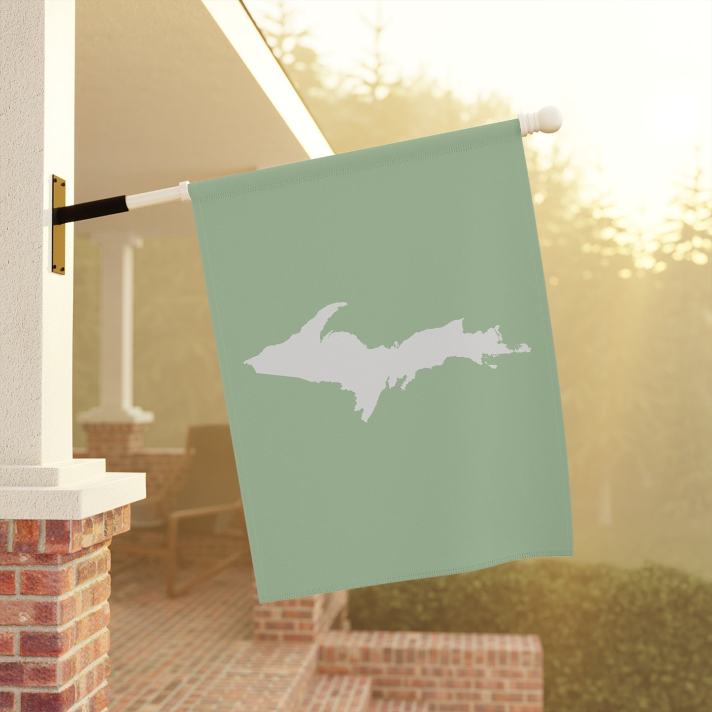 Michigan Upper Peninsula Home & Garden Flag (w/ UP Outline) | Tea Green