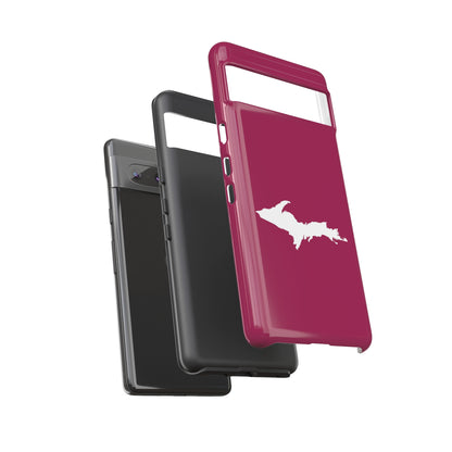 Michigan Upper Peninsula Tough Phone Case (Ruby Red w/ UP Outline) | Samsung & Pixel Android