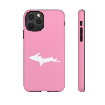 Michigan Upper Peninsula Tough Phone Case ('67 Caddie Pink w/ UP Outline) | Apple iPhone