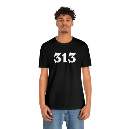 Detroit '313' T-Shirt (Angry Serif Font) | Unisex Standard Fit