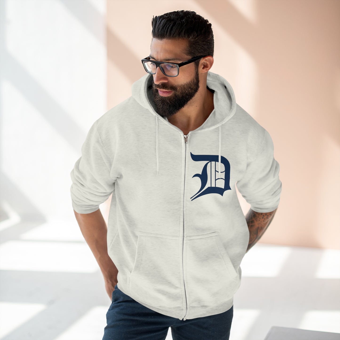 Detroit 'Old English D' Hoodie | Unisex Full Zip