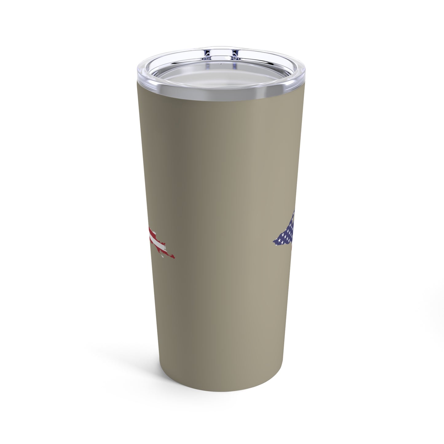 Michigan Upper Peninsula Tumbler (w/ UP USA Flag) | Petoskey Stone Beige - 20oz