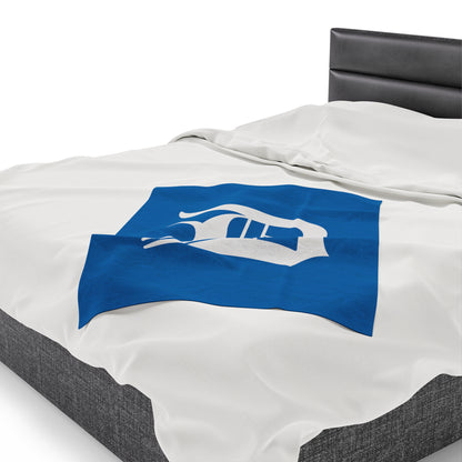 Detroit 'Old English D' Plush Blanket | Azure