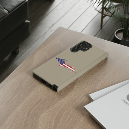 Michigan Upper Peninsula Tough Phone Case (Petoskey Stone Beige w/ UP USA Flag Outline) | Samsung & Pixel Android