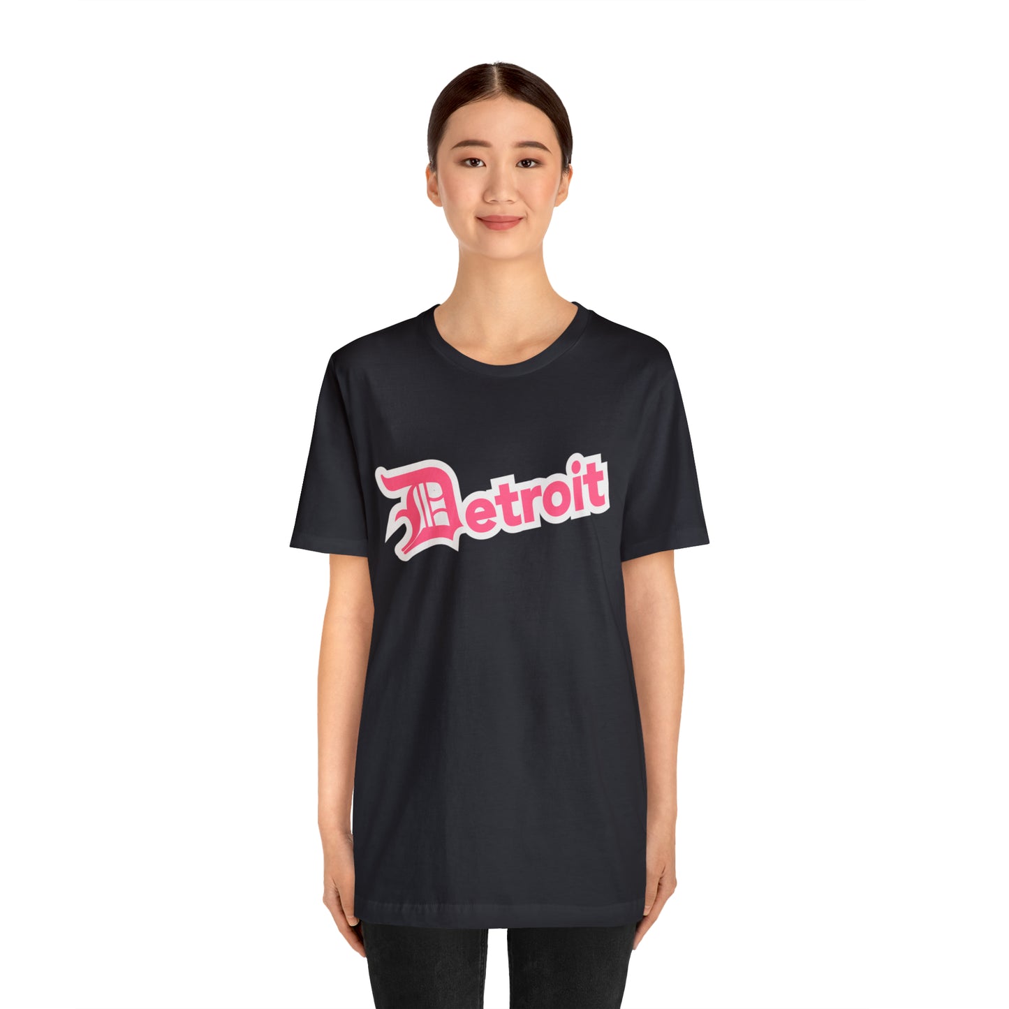 'Detroit' T-Shirt (Rhodochrosite Pink w/ Old English 'D') | Unisex Standard