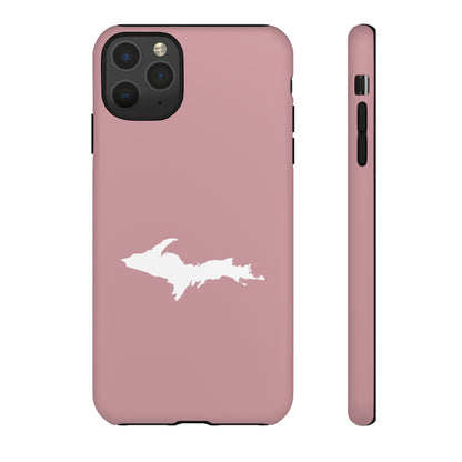 Michigan Upper Peninsula Tough Phone Case (Cherry Blossom Pink w/ UP Outline) | Apple iPhone