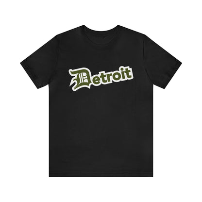 'Detroit' T-Shirt (Army Green w/ Old English 'D') | Unisex Standard