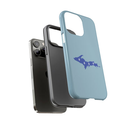 Michigan Upper Peninsula Tough Phone Case (Opal Blue w/ UP Quebec Flag Outline) | Apple iPhone