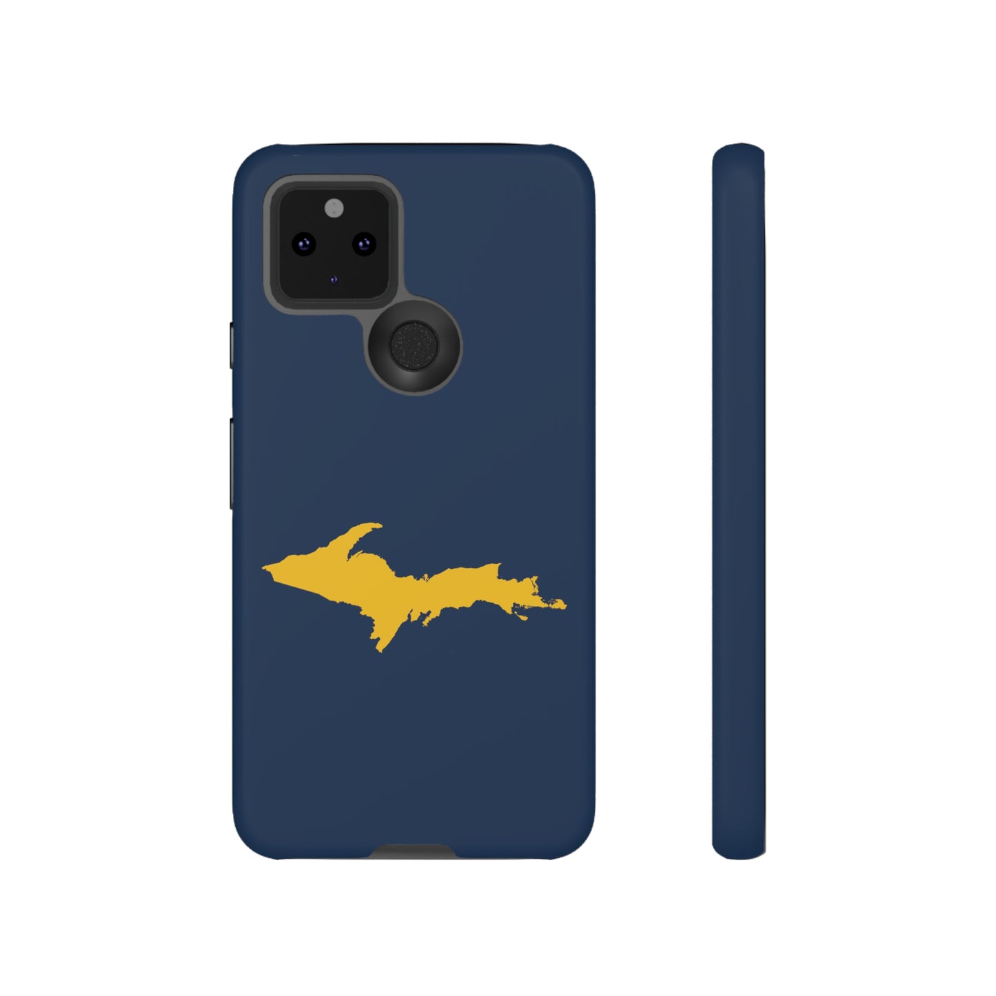 Michigan Upper Peninsula Tough Phone Case (Navy w/ Gold UP Outline) | Samsung & Pixel Android