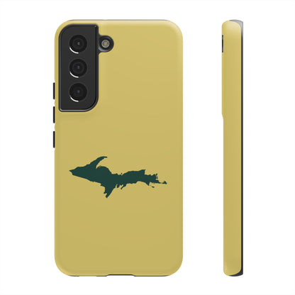 Michigan Upper Peninsula Tough Phone Case (Plum Yellow w/ Green UP Outline) | Samsung & Pixel Android