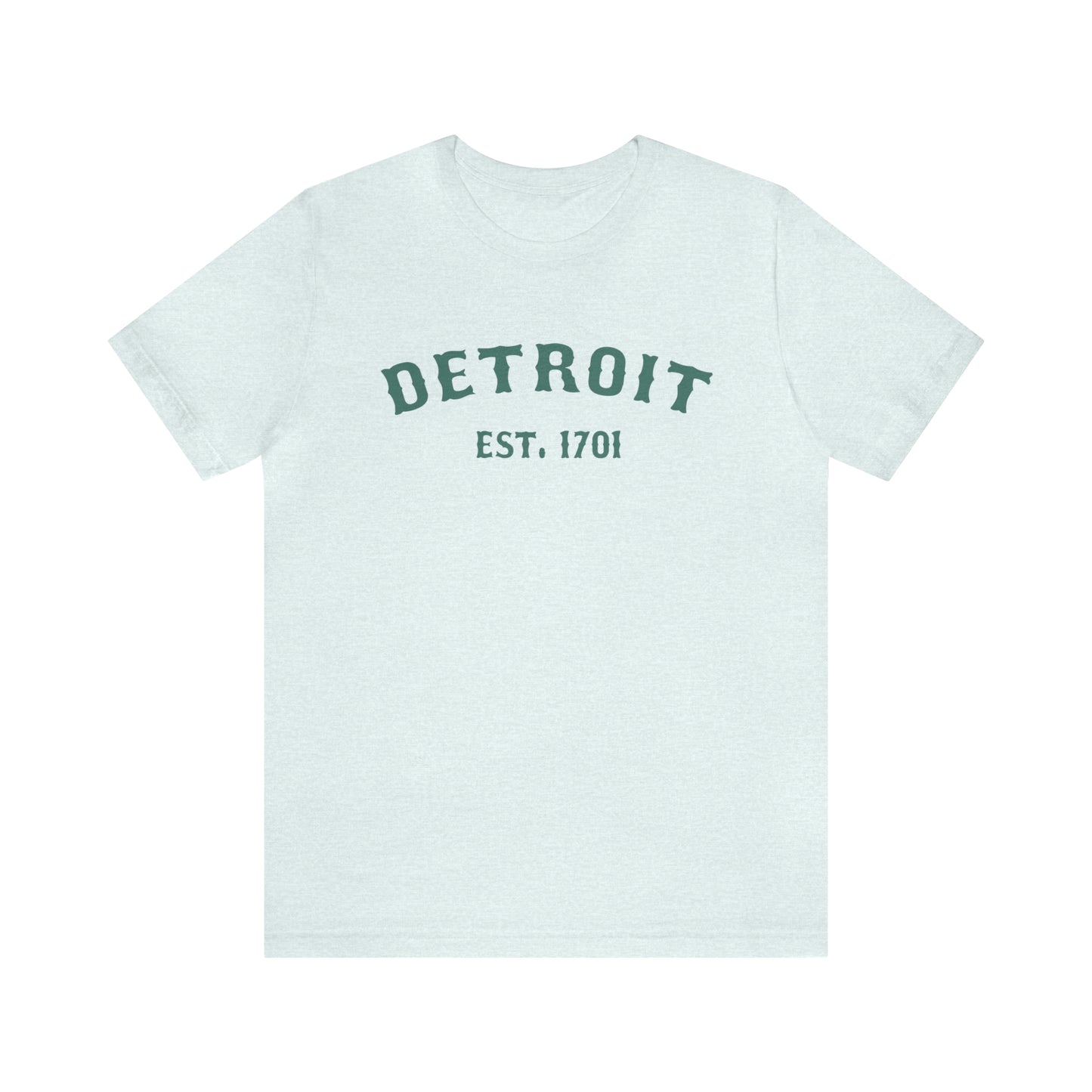 'Detroit EST. 1701' T-Shirt (Copper Green Ballpark Font) | Unisex Standard