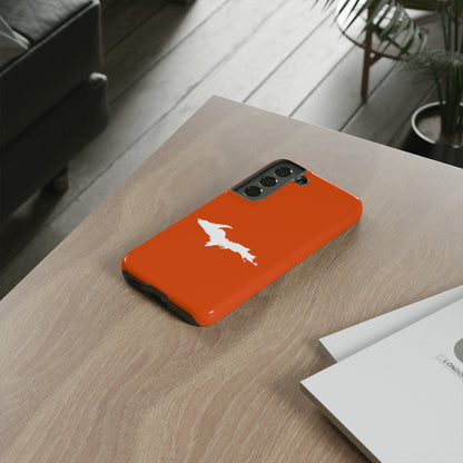 Michigan Upper Peninsula Tough Phone Case (Maple Leaf Orange w/ UP Outline) | Samsung & Pixel Android