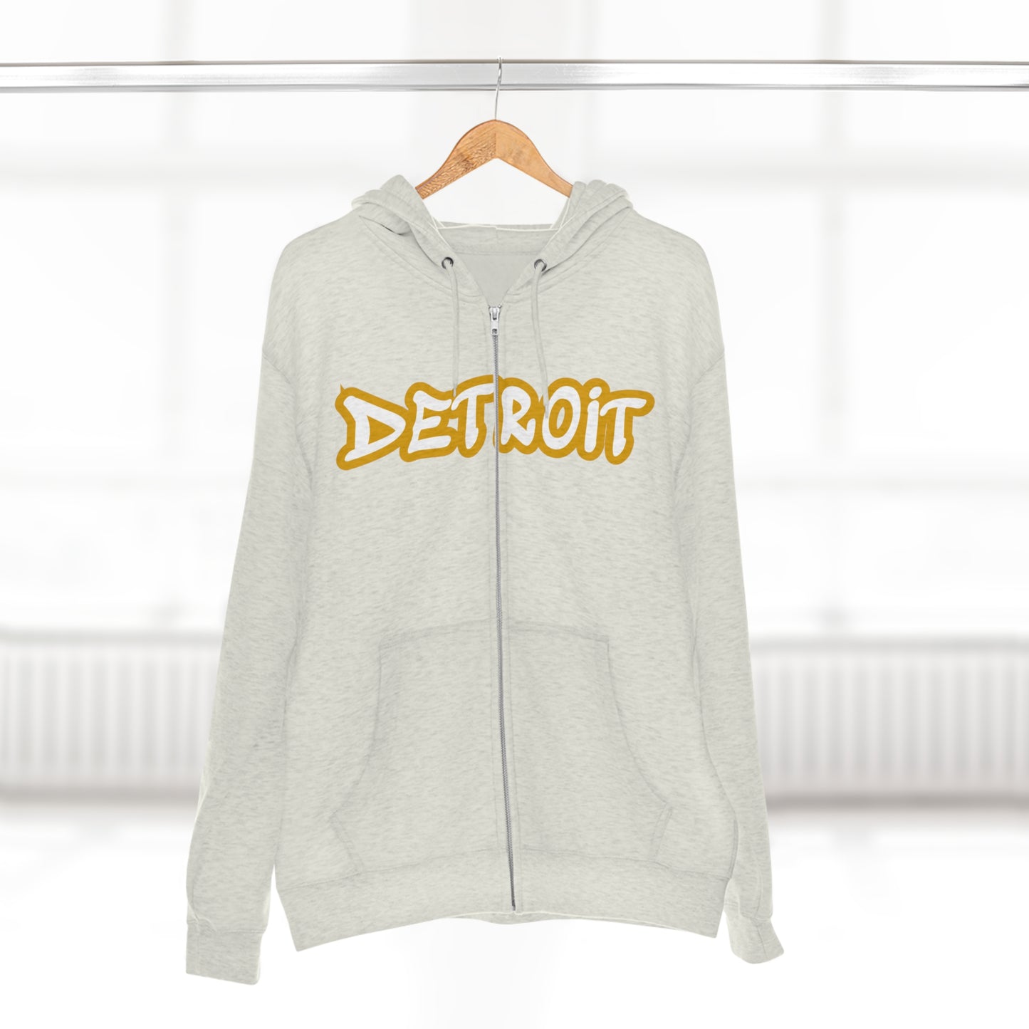 'Detroit' Hoodie (Gold Tag Font) | Unisex Full Zip