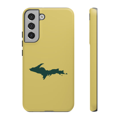 Michigan Upper Peninsula Tough Phone Case (Plum Yellow w/ Green UP Outline) | Samsung & Pixel Android