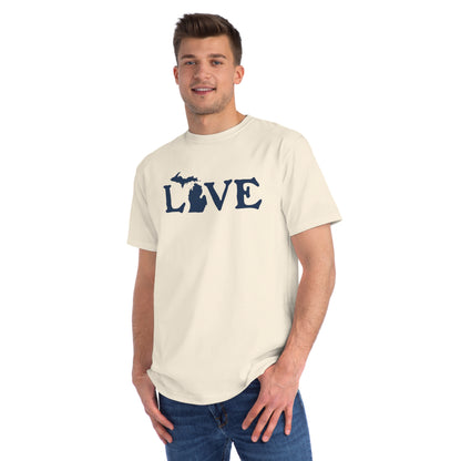 Michigan 'Love' T-Shirt (Woodcut Font) | Unisex Organic