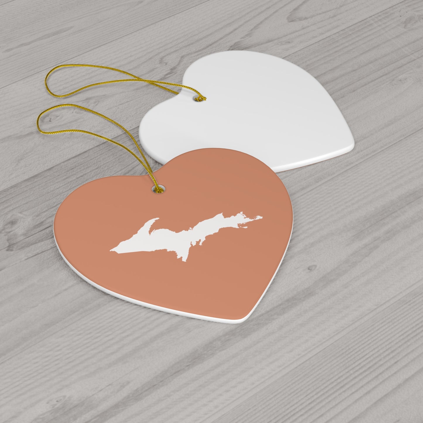 Michigan Upper Peninsula Christmas Ornament (Copper Color) | Ceramic - 4 Shapes