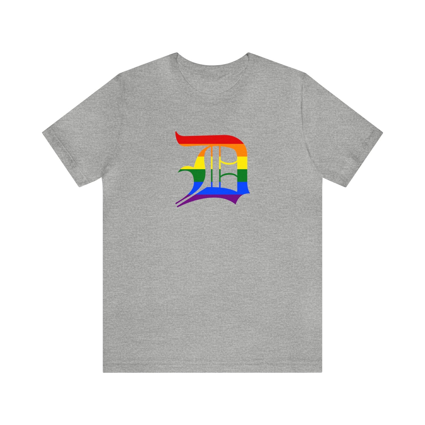 Detroit 'Old English D' T-Shirt (Rainbow Pride Edition) | Unisex Standard