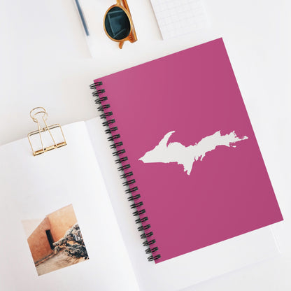 Michigan Upper Peninsula Spiral Notebook (w/ UP Outline) | Apple Blossom Pink