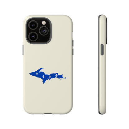 Michigan Upper Peninsula Tough Phone Case (Ivory White w/ UP Quebec Flag Outline) | Apple iPhone