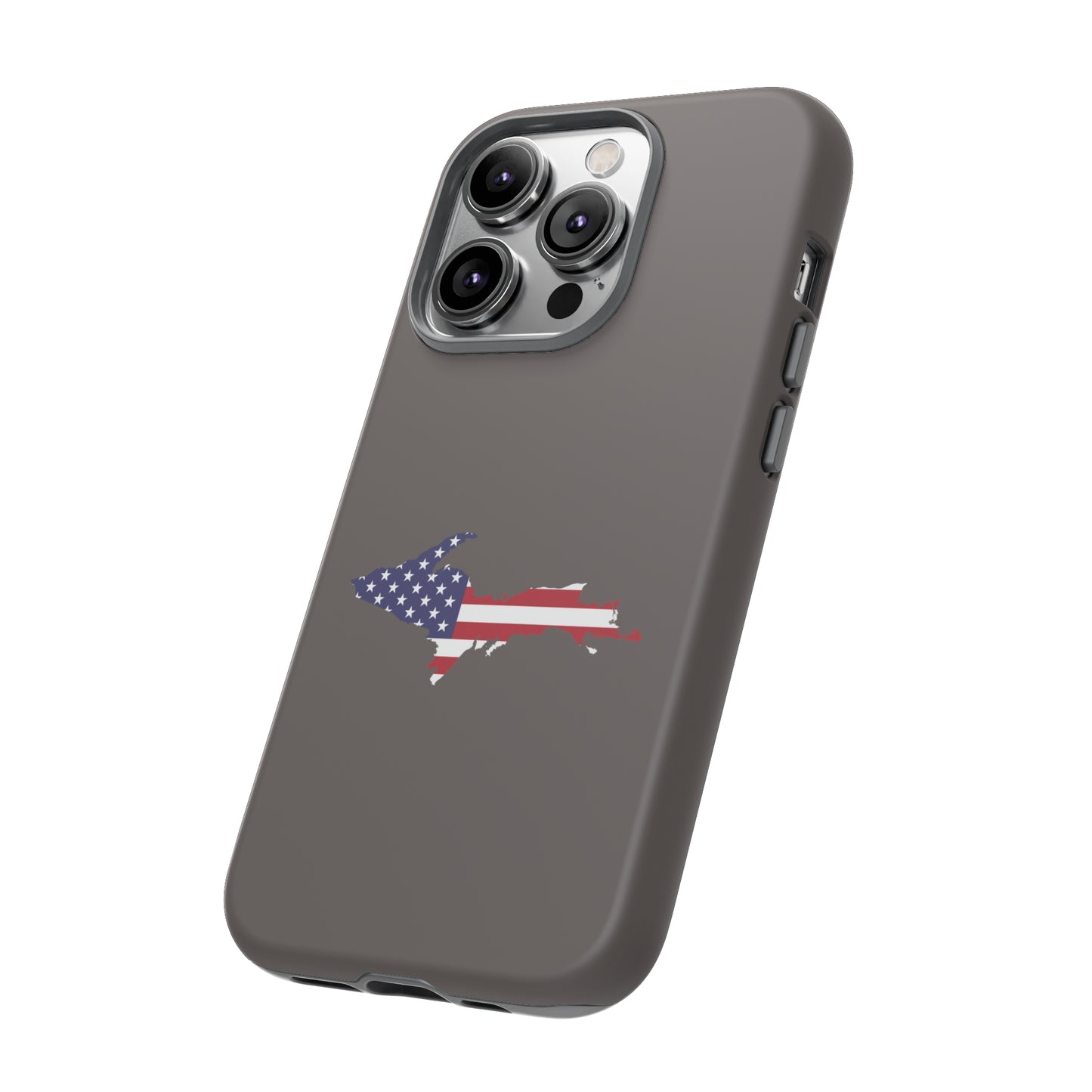 Michigan Upper Peninsula Tough Phone Case (Warren Tank Grey w/ UP USA Outline) | Apple iPhone