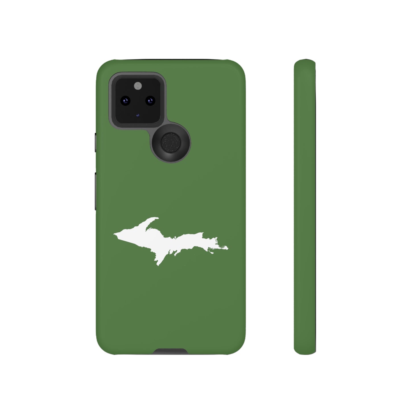 Michigan Upper Peninsula Tough Phone Case (Pine Green w/ UP Outline) | Samsung & Pixel Android