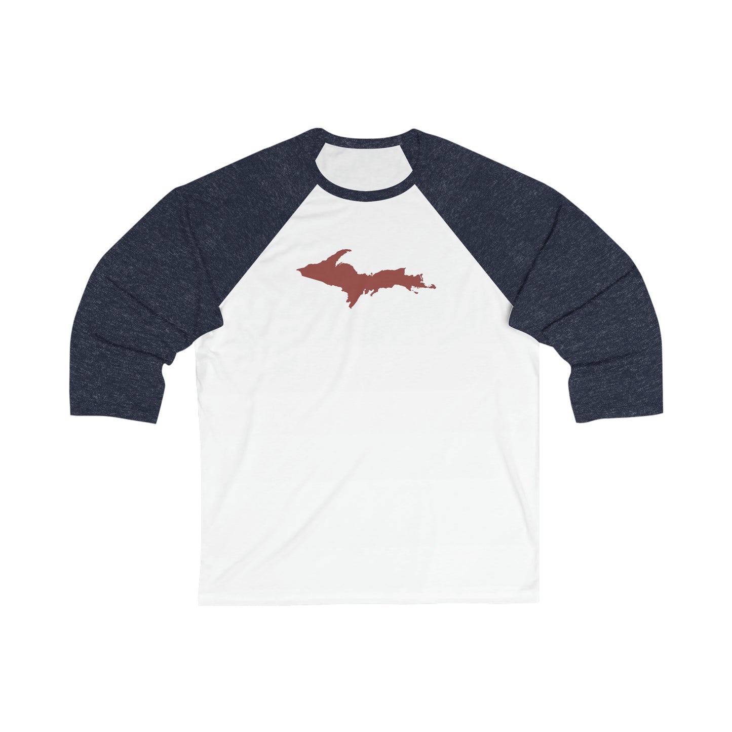 Michigan Upper Peninsula T-Shirt (w/ Ore Dock Red UP Outline)  | 3/4 Sleeve Baseball