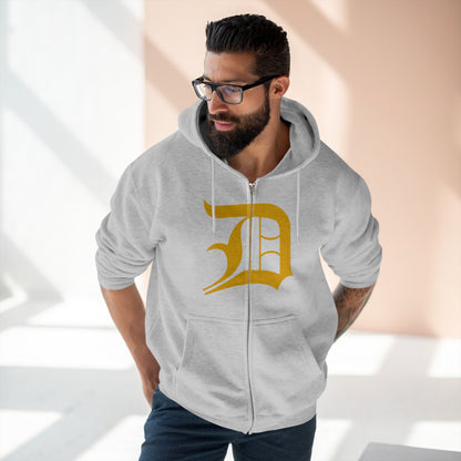 Detroit 'Old English D' Hoodie (Full-Body Gold) | Unisex Full Zip