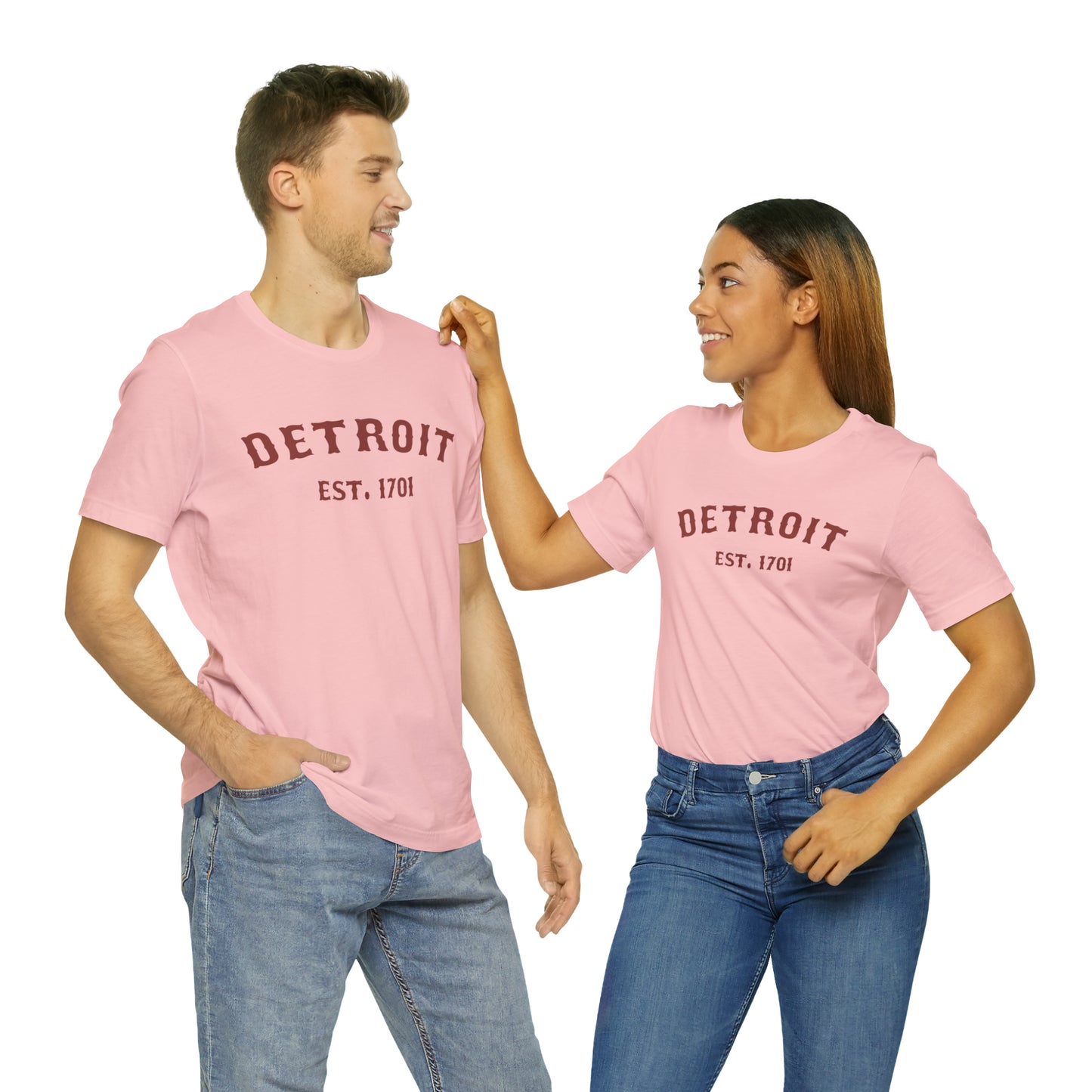 Detroit EST. 1701' T-Shirt (Ore Dock Red Ballpark Font) | Unisex Standard