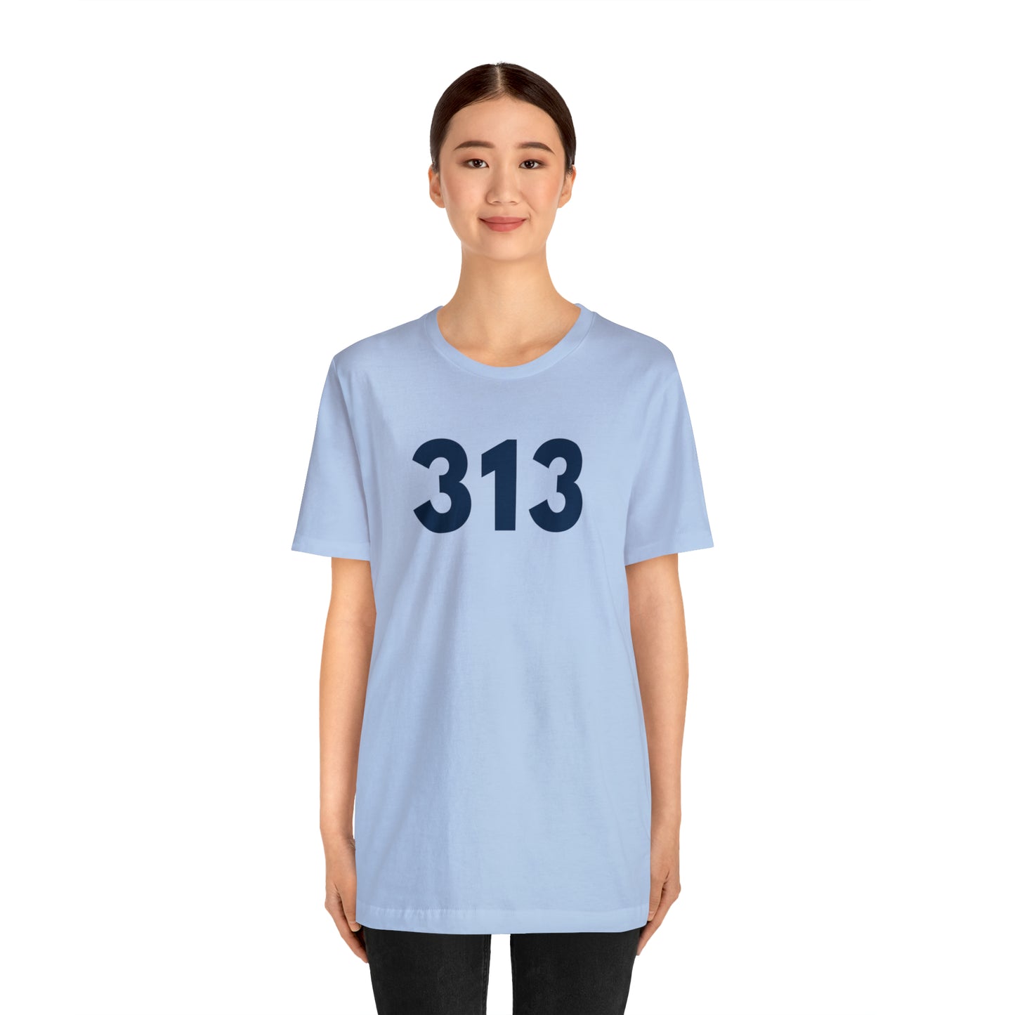 Detroit '313' T-Shirt (Geometric Sans Font) | Unisex Standard Fit