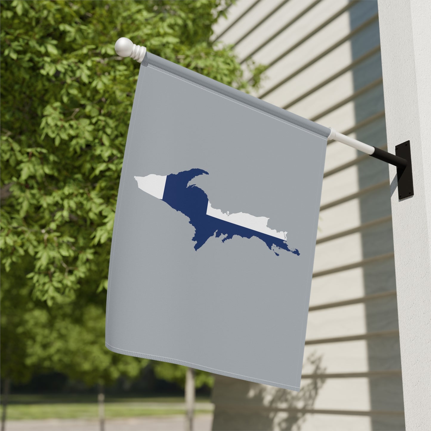 Michigan Upper Peninsula Home & Garden Flag (w/ UP Finland Flag) | Silver