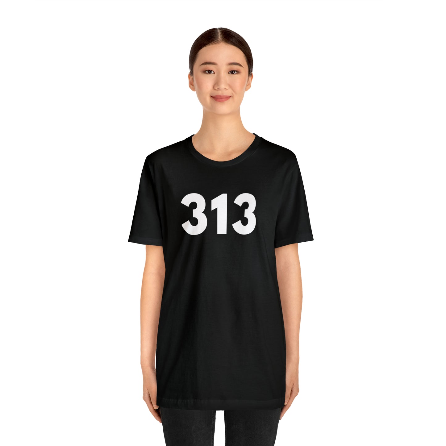 Detroit '313' T-Shirt (Geometric Sans Font) | Unisex Standard Fit