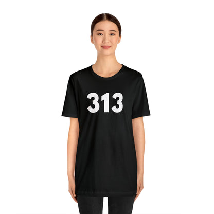 Detroit '313' T-Shirt (Geometric Sans Font) | Unisex Standard Fit