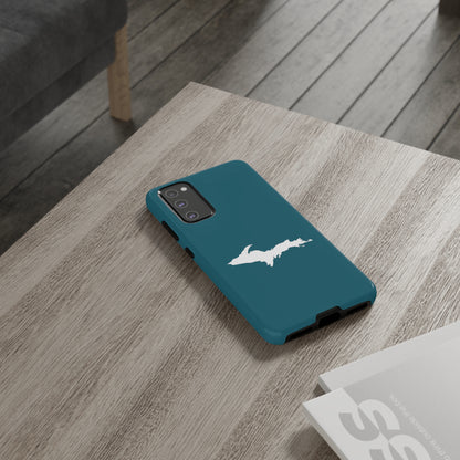 Michigan Upper Peninsula Tough Phone Case (Auburn Hills Teal w/ UP Outline) | Samsung & Pixel Android