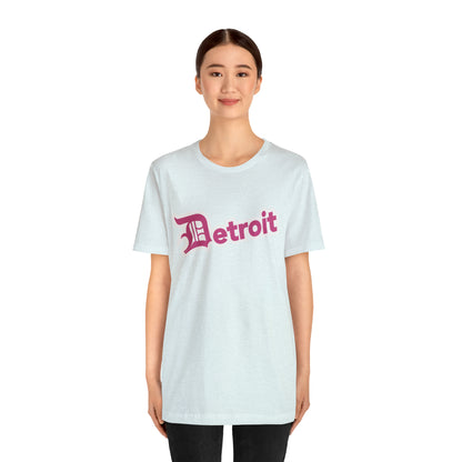 'Detroit' T-Shirt (Apple Blossom Pink w/ Old English 'D') | Unisex Standard