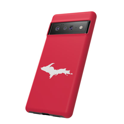 Michigan Upper Peninsula Tough Phone Case (Lighthouse Red w/ UP Outline) | Samsung & Pixel Android